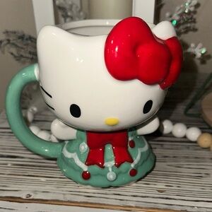 Hello Kitty Festive Christmas tree Mug with Red Bow